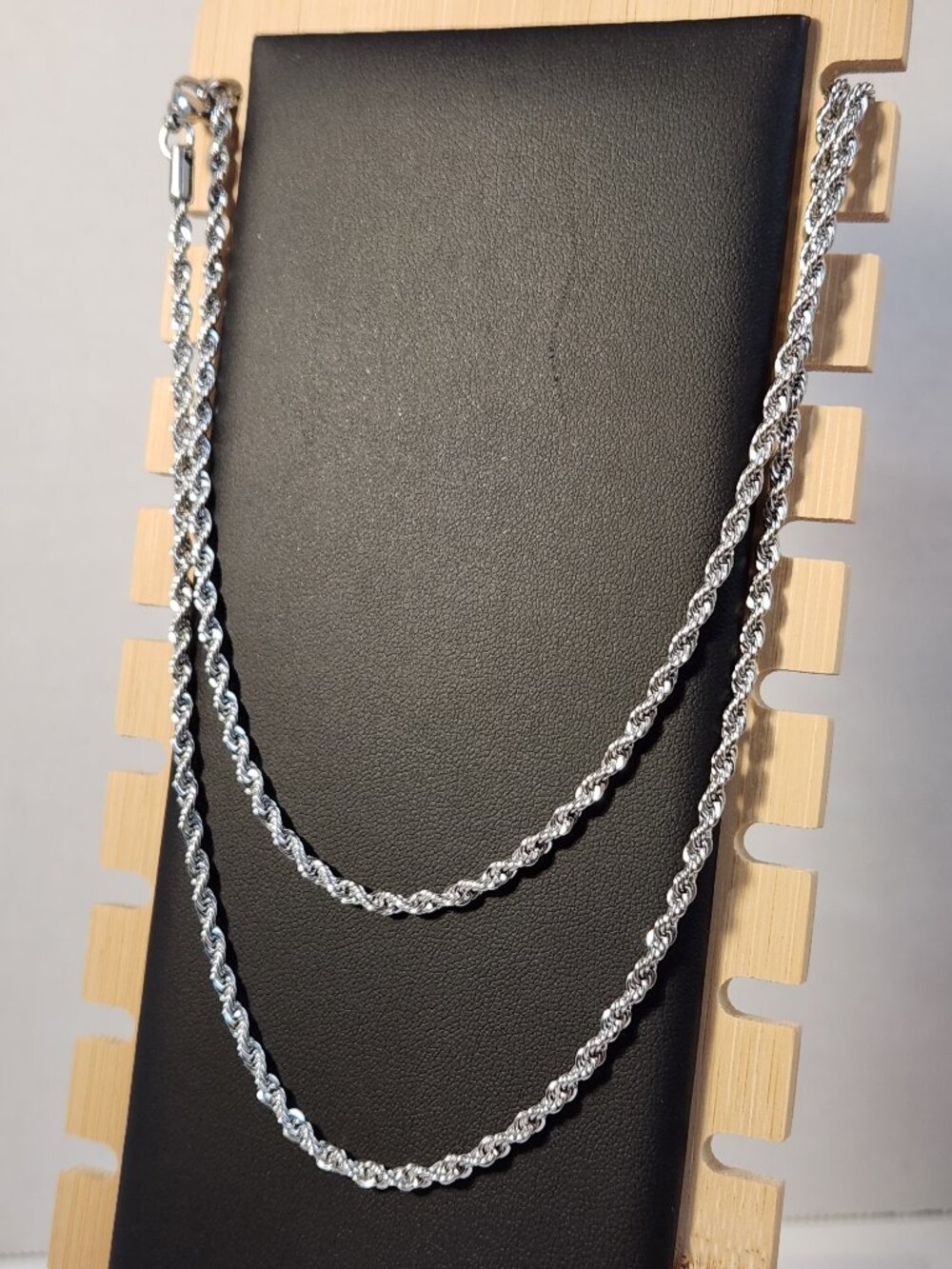 Vintage Aurafin 14K White Gold Rope Chain Necklace 30" Italy 15.76g